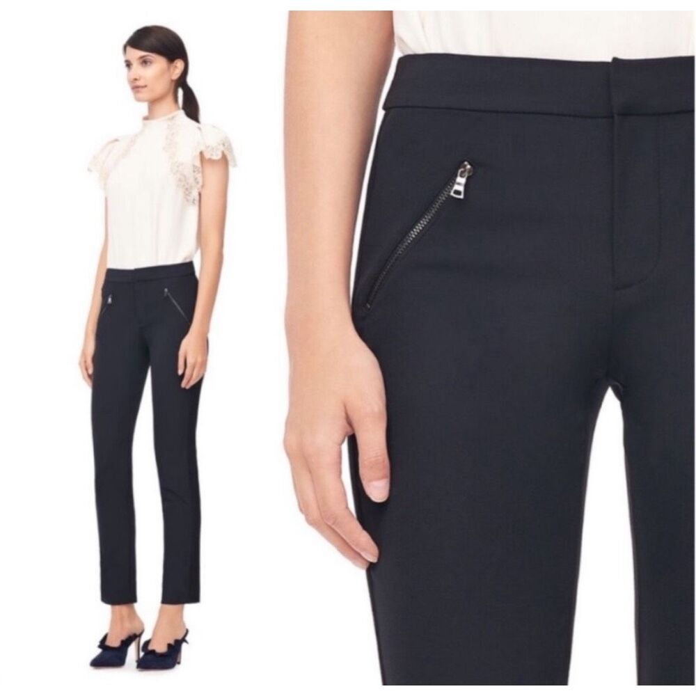 Rebecca Taylor Ava Techy Pants Trouser Navy Black size 8
